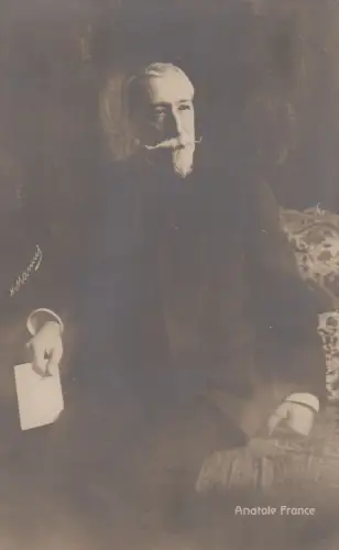 AK Fotopostkarte Portrait Anatolre France Schriftsteller ungelaufen um 1900