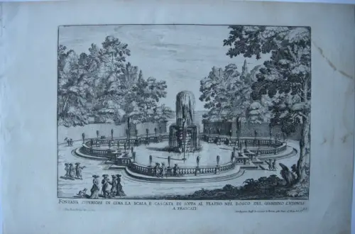 Giov. Bat FALDA Fontana superiore Bosco giardino Ludovisi Frascati Radierung
