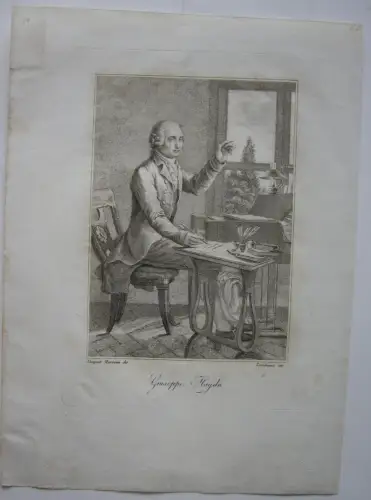 Joseph Haydn (1732-1809) österreichischer Komponist Orig Radierung um 1820