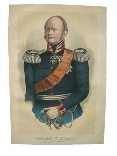 König Wilhelm IV. (1795-1851) König von Preußen Lithografie 1855