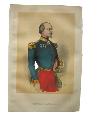 François C. de Canrobert (1809-1895) Französischer Marschall  Lithografie 1855