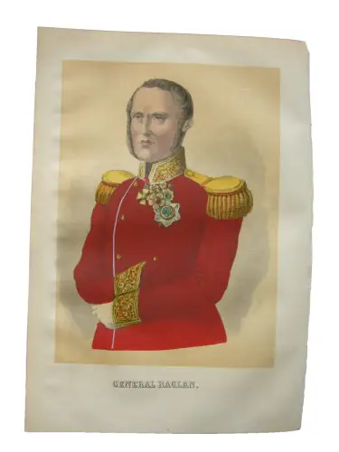 FitzRoy 1st Baron Ranglan  (1788-1855) Britischer Marschall  Lithografie 1855