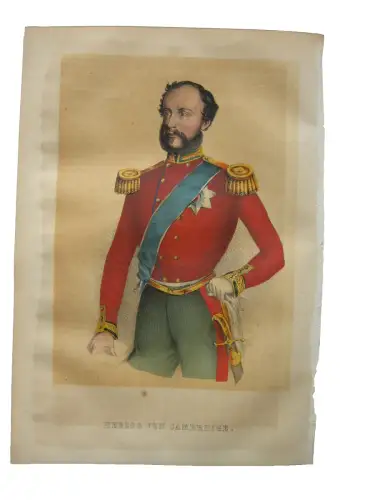 James Earl of Cardogan (1797-1868) Britischer General Lithografie 1855