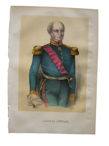 Richard S. Dundas  (1802-1861) Britischer Admiral Lithografie 1855