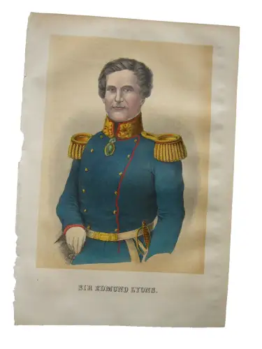 Sir Edmund Lyons  (1790-1858) Britischer Admiral Lithografie 1855