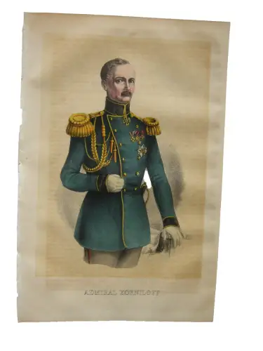 Wladimir A. Kornilow (1806-1854) Russischer Admiral Krim Lithografie 1855
