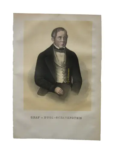 Karl F. von Buol (1797-1865) Österr. Miniaterpräsident Krim Lithografie 1855