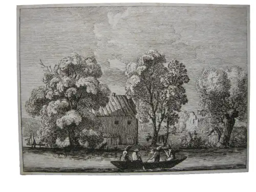 Die Insel Roeninsel Starnberger See Kupferstich um 1750 Oberbayern Ludwig II.