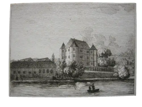 Schloss Geratzhausen Starnberger See Kupferstich um 1750 Oberbayern Sissi