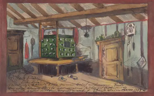 AK Bayerische Bauernstube Aquarell H. Kisskalt 1903 sign
