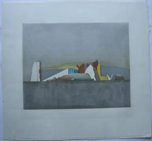 Karl Korab (1937) Abstrakte Komposition Orig Rdierung 1983 signiert