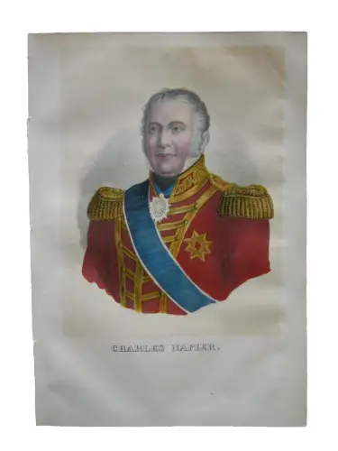 Charles Napier (1786-1860) Britischer Marineoffizier Lithografie 1855