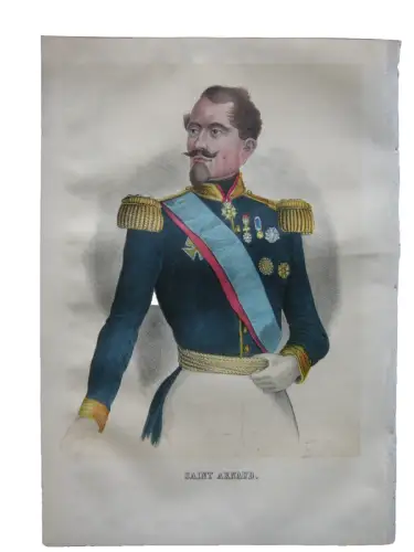 Armand Saint-Arnaud (1796-1854) Französischer Marschall Lithografie 1855 Krim