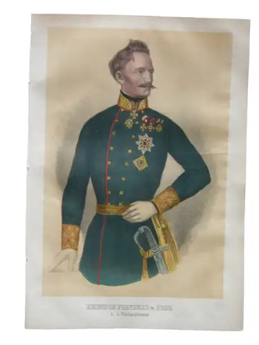 Heinrich von Heß (1788-1870) Österr. Feldmarschall Lithografie 1855 Krim