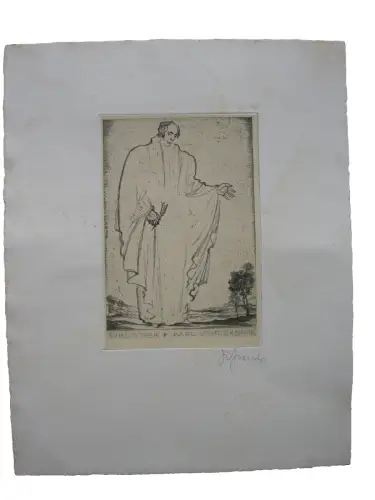 Sepp Frank (1889-1970) Exlibris Aus schwerster Zeit Radierung 1910 sign
