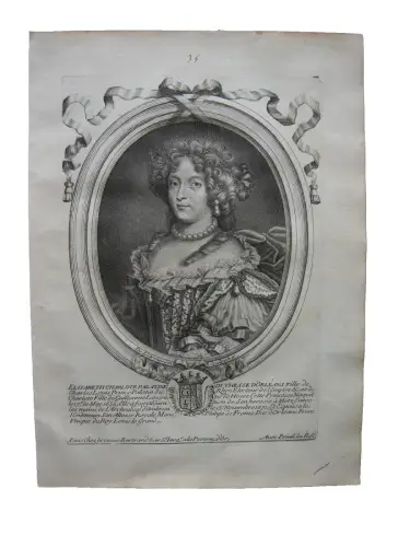N. II de Larmessin (1632-1694) Portrait Eleonor Königin Polen Kupferstich 1686