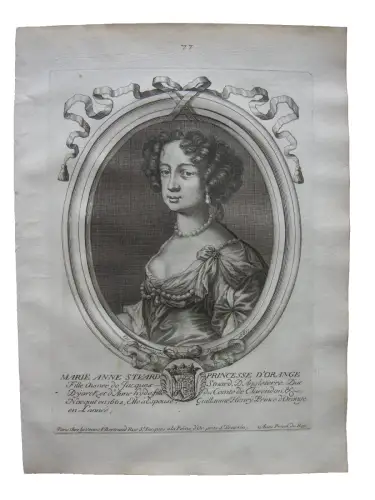 N II de Larmessin (1632-1694) Portrait Marie Henriette Stuart Kupferstich 1686