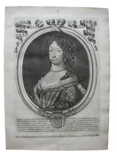 N II de Larmessin (1632-1694) Portrait Maria Anna von Bayern Kupferstich 1680
