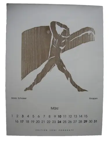 Mario Schosser (1953) Knospen Orig Farbholzschnitt 1991 Niederbayern