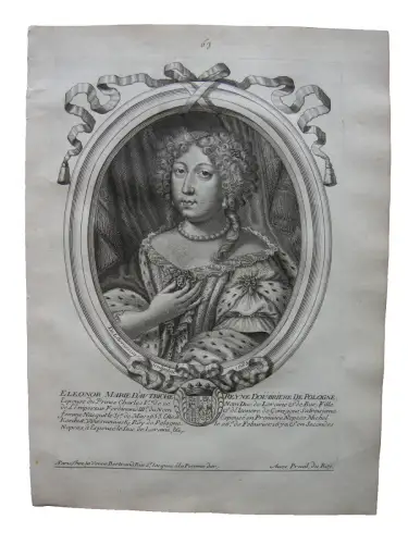 N. II de Larmessin (1632-1694) Portrait Marguerite Louise Daillon Kupferst 1686