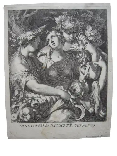 Jan Pietersz. Saenredam (1565-1607) Ceres Bacchus Venus Radierung um 1590