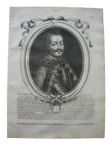 N. II de Larmessin (1632-1694) Portrait Imre Thököly Ungarn Kupferst 1686