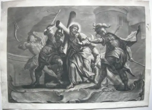 Johann Philipp Koch (1716-1796) Kreuzweg Statio II Schabkunstblatt 1780 Passion