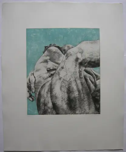 Heinz Knoke (1922-1991) Verschlungene Körper Expressive Aquatinta Radierung 1971