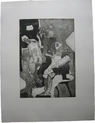 Heinz Knoke (1922-1991) Körperlich Expressive Aquatinta-Radierung 1968