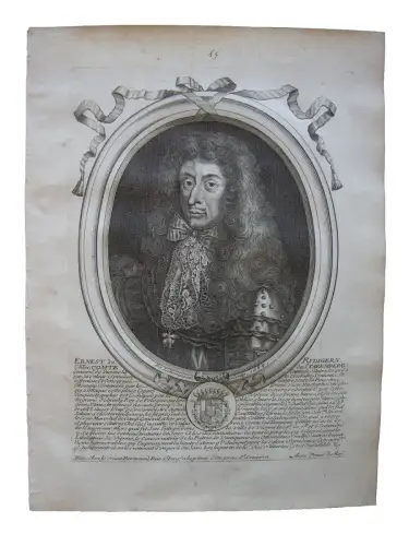 N II de Larmessin (1632-1694) Portrait Ernst R. von Starhemberg Kupferst 1684