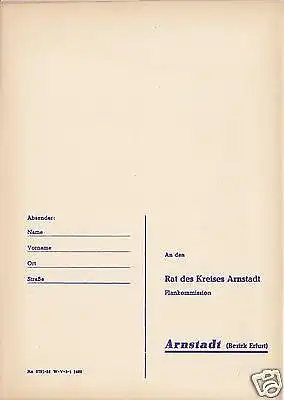 Propaganda-Preisausschreiben des Rat des Kreises Arnstadt, 1958