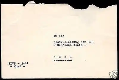 Neujahrskarte mit Unterschrift des Polizeichefs von Suhl, Ockernal, um 1960
