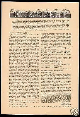 Delegiertenmappe zum 1. Parlament der FDJ, Brandenburg (Havel), 8.-10.Juni 1946