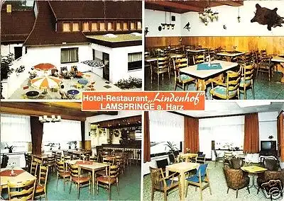 AK, Lamspringe am Harz, Hotel - Restaurant "Lindenhof", vier Abb., 1973