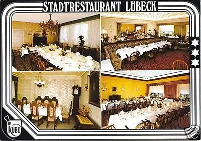 AK, Lübeck, Stadtrestaurant, vier Abb., um 1980