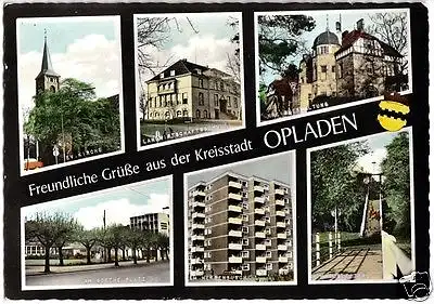 Ansichtskarte, Leverkusen Opladen, sechs Abb., 1970