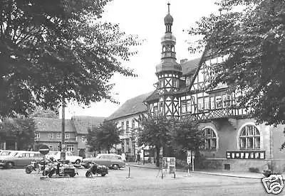 AK, Harzgerode Harz, Marktplatz mit Rathaus, Pkw, 1970