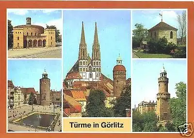 AK, Görlitz, 5 Abb., Türme, 1984