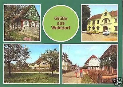 AK, Walddorf, Kr. Löbau, 4 Abb., u.a. Gaststätte, 1985