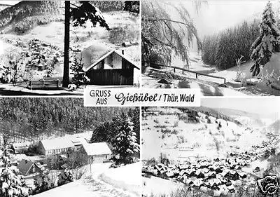 AK, Gießübel Thür. Wald, vier Winteransichten, 1968