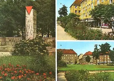 AK, Niesky OL, 3 Abb., u.a. Zinssendorfplatz, 1973