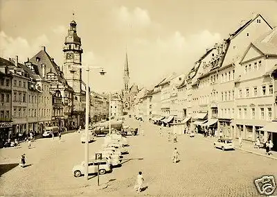 AK, Altenburg Thür., Markt belebt, 1964