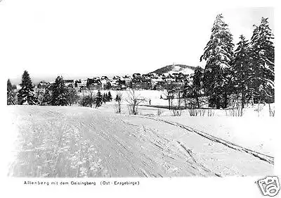 AK, Altenberg Erzgeb., winterliche Teilansicht mit Geisingberg, 1973