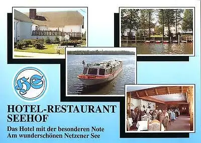 AK, Netzen, Hotel "Seehof", 4 Abb, u.a. Schiff "Emster"