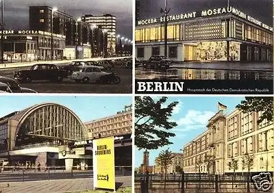AK, Berlin Mitte, vier Abb., Nachtaufnahmen (2), 1968