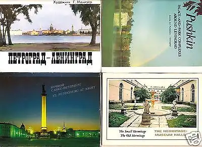 Posten von 19 Ansichtskarte- und Bildmappen, Sankt Petersburg, Leningrad und Umgebung