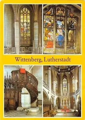AK, Lutherstadt Wittenberg, Schloßkirche, 4 Innenansichten, 1985