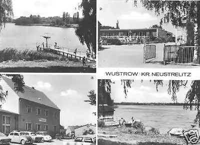 AK, Wustrow Kr. Neustrelitz, vier Abb., u.a. Schule