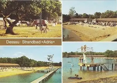 AK, Dessau, Strandbad "Adria" 4 Abb., 1990