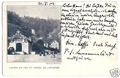 AK, Lausanne, Kanton Waadt, Chemin de der du Signal de Lausanne, 1903